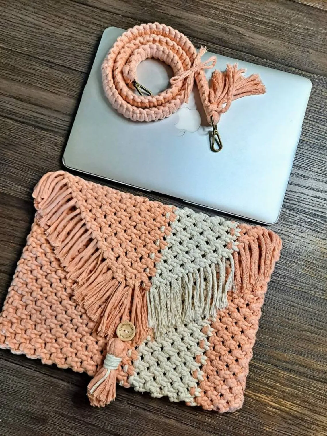 Handmade Macrame Clutch Bag| High-quality Macrame Lined Bag