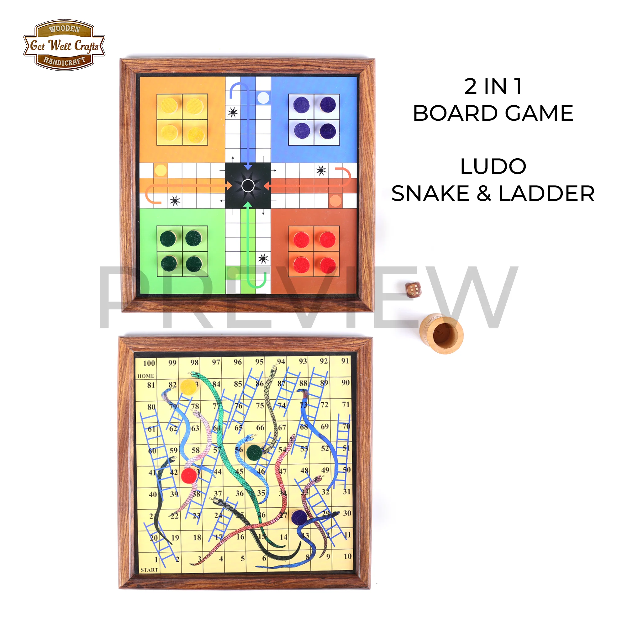 Классические деревянные магнитные змеи и лестницы