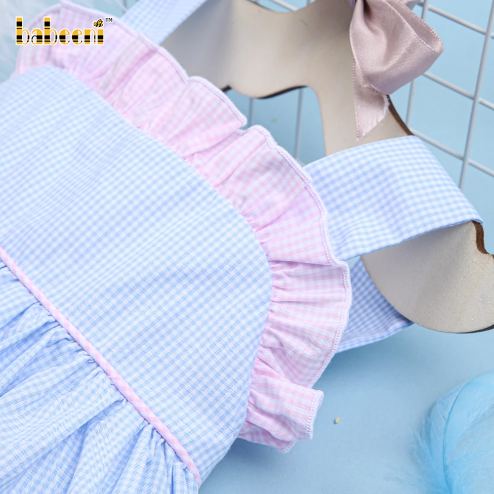 BB2506 3D Baby Blue Gingham Eco-Friendly OEKO-TEX Certified Kids Summer  Dress 100% Cotton A-Line Custom OEM ODM for Children| Alibaba.com