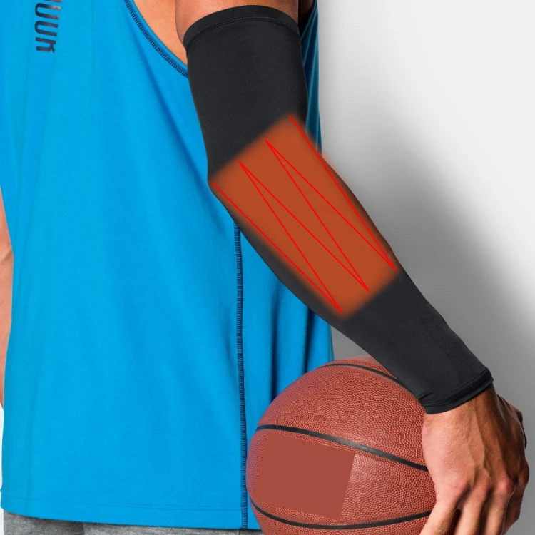 Custom 7.4v Battery Heated Compression Arm Sleeve with w Style Heating Pad for Baseball Activities