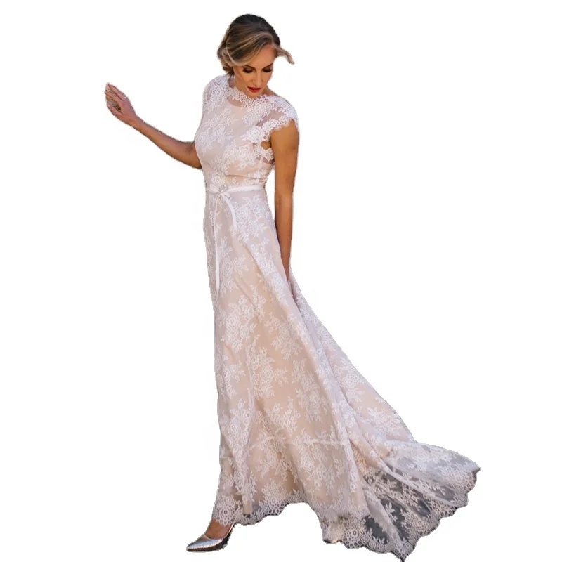 champagne sheath wedding dress