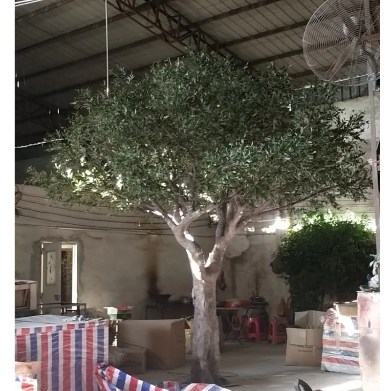 大きな5m高さ屋内人工オリーブの木屋外スペース装飾用グラスファイバー