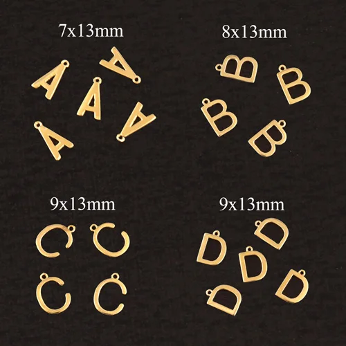 D Letter Single Loop 18k Gold Plated Initials Alphabet Connector Charms ...