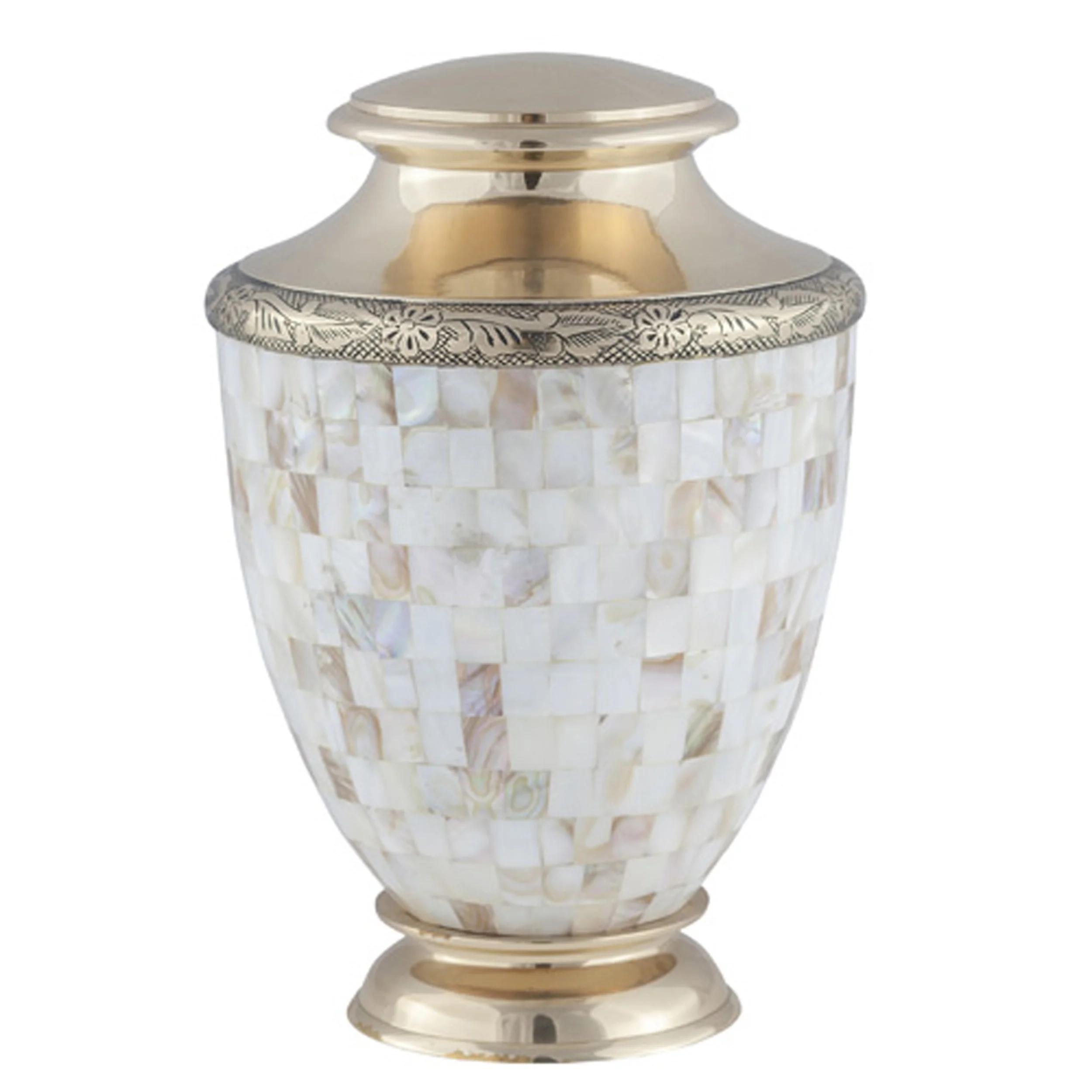 Metallic Cremation Urn And Keepsakes With Mop Pasted Memorial Solid