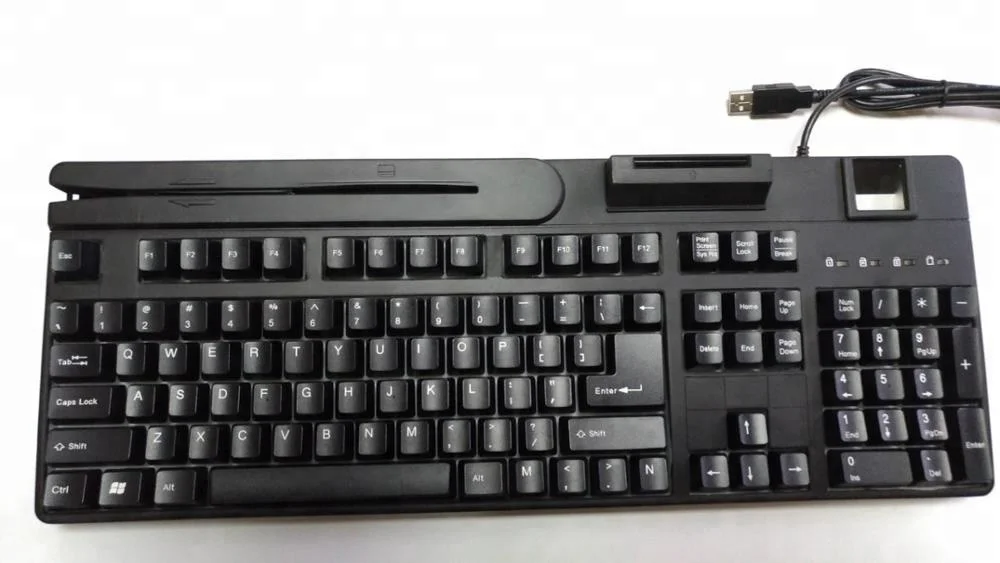Government Logical Access Control Biometric Fingerprint Scanner Smart Card Reader Keyboard