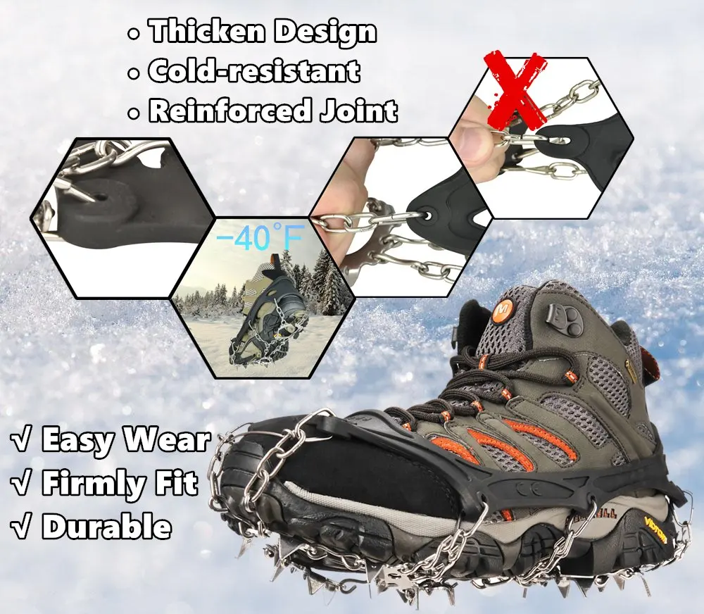 Ice Spikes for Shoes Enhance Traction on Ice and Snow