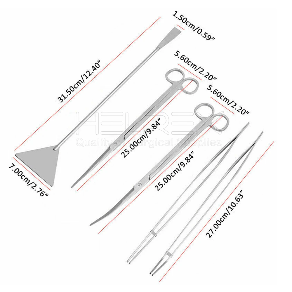 Custom Branding Aquarium Plant Tools Set Stainless Steel Aquascaping