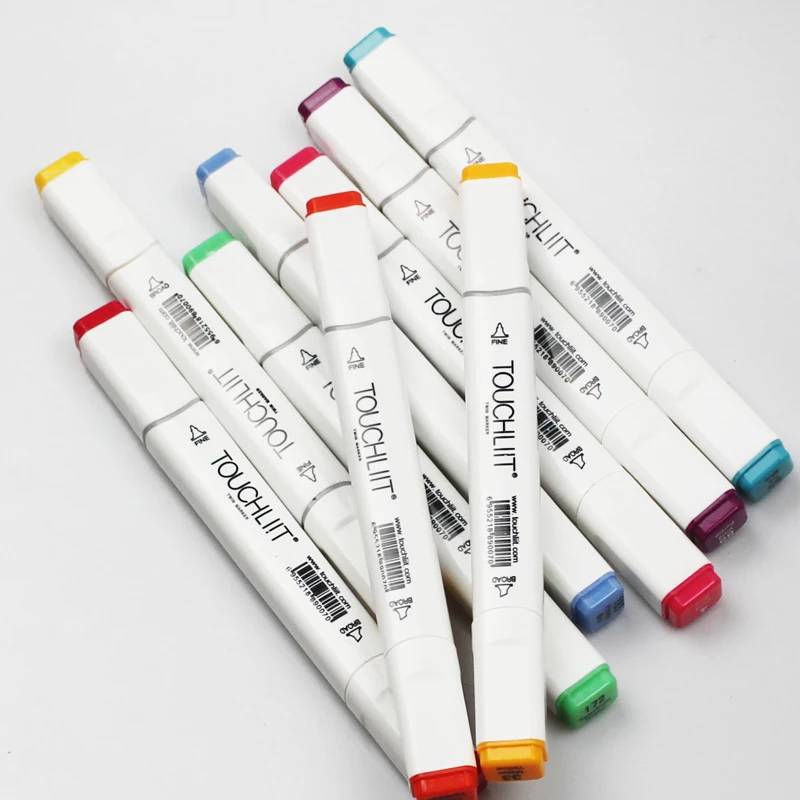 
Перманентные Многоразовые цветные маркеры на спиртовой основе Touchllit 6-го поколения, 204 цветов 