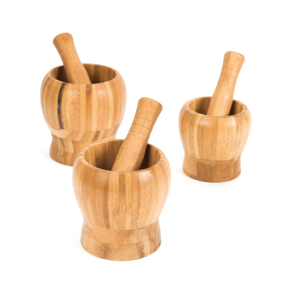 Wooden Mortar and Pestle Set