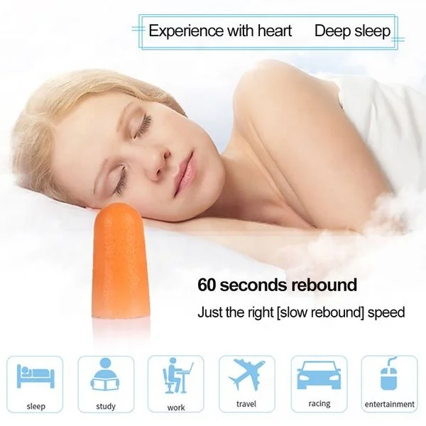 Затычки для ушей из пенопласта 3M 1100 без проводов оранжевая полиэтиленовая