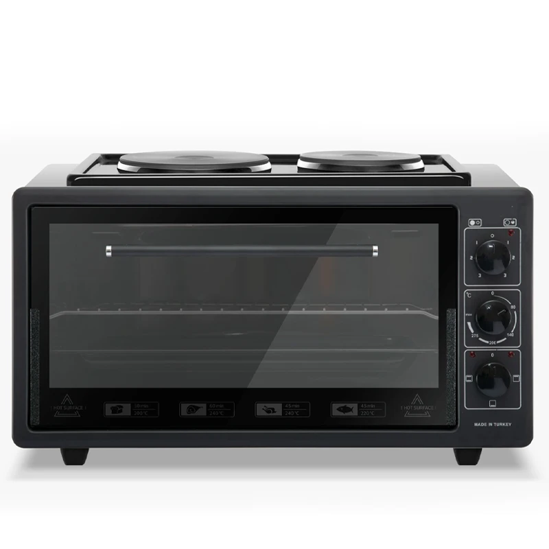 Decimale Zegevieren poeder 42 Liter Black Body Color 3 Functions Midi Oven With Thermostat &  Mechanical Timer And 2 Hot Plates - Buy Electric Mini Oven For Bread,Mini  Table Top Tandoor Oven,Mini Portable Oven Product