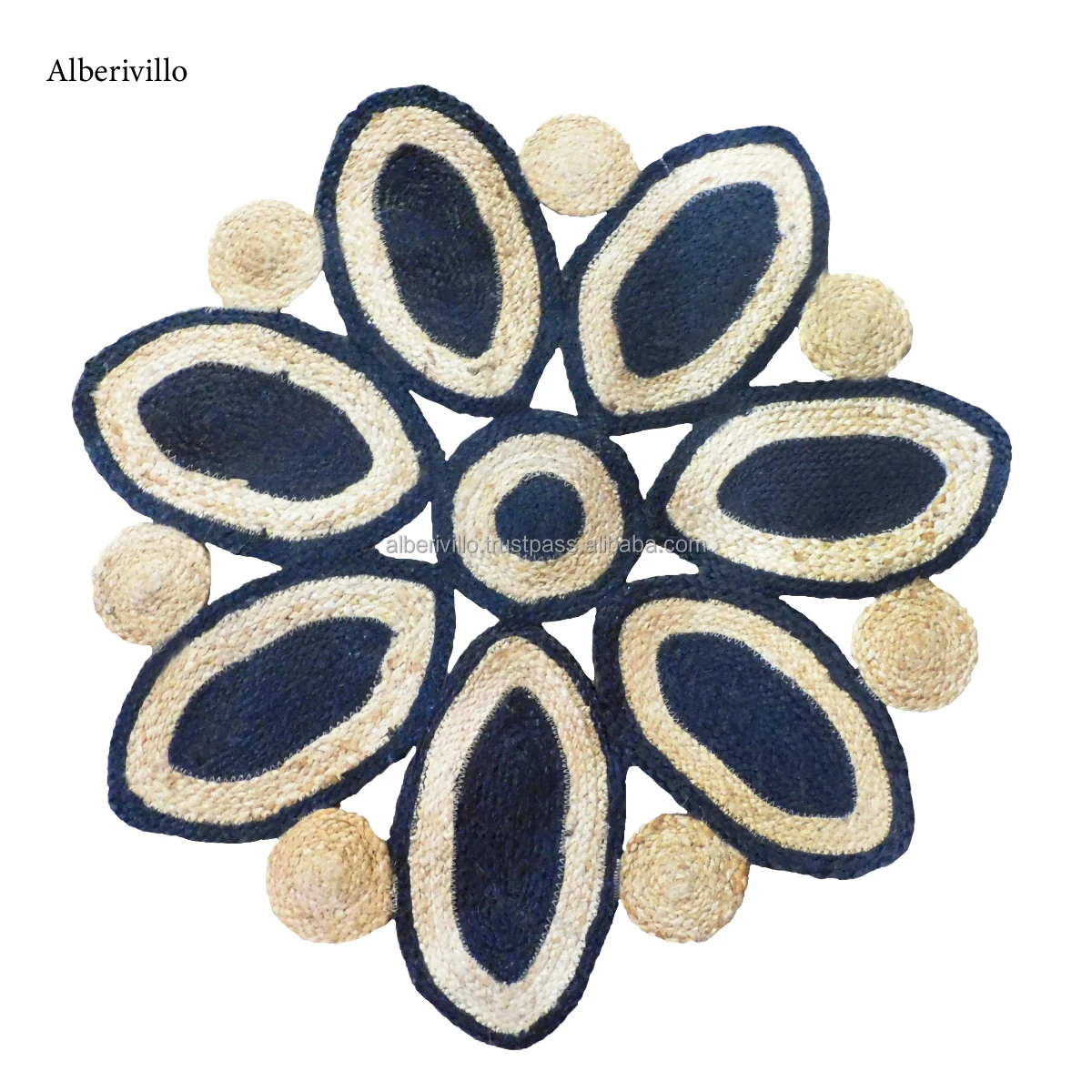 Luxury Round Jute Rug Hotel Room Round Jute Carpet Hand Braided Jute