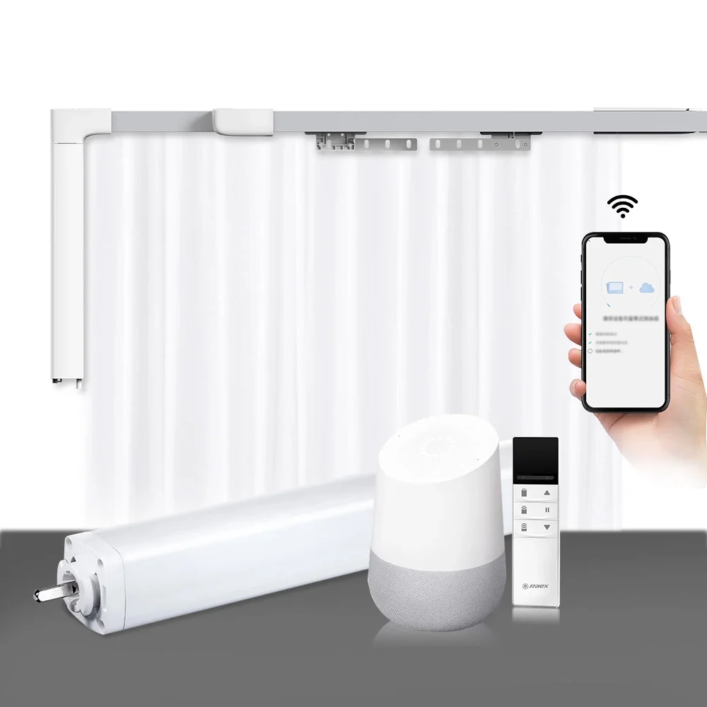 Zemismart Zigbee Battery Curtain Electric Curtain SmartThings Control Slide Curtain Motor With Track - Famidy.com
