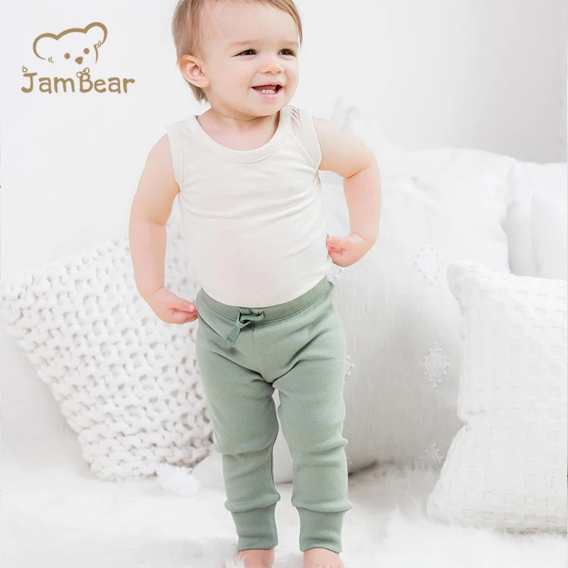 Органические детские спортивные штаны JamBear, органический хлопок, детские штаны для бега, экологически чистые детские штаны для бега, комплект для маленьких мальчиков