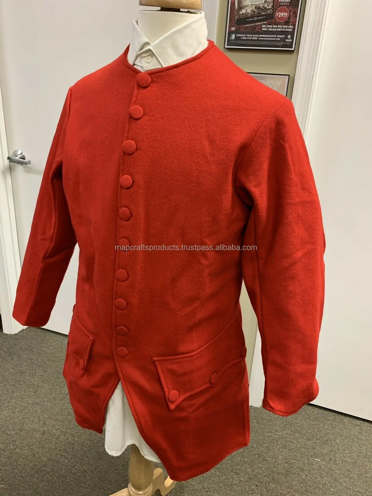 Buy New Red Men's Revolutionary War British Military Officer Frock Coat -  Hussar Jackets