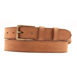 Made in Italy 3,5cmNabuk slavato Men casual stitching genuine leather buckle belt