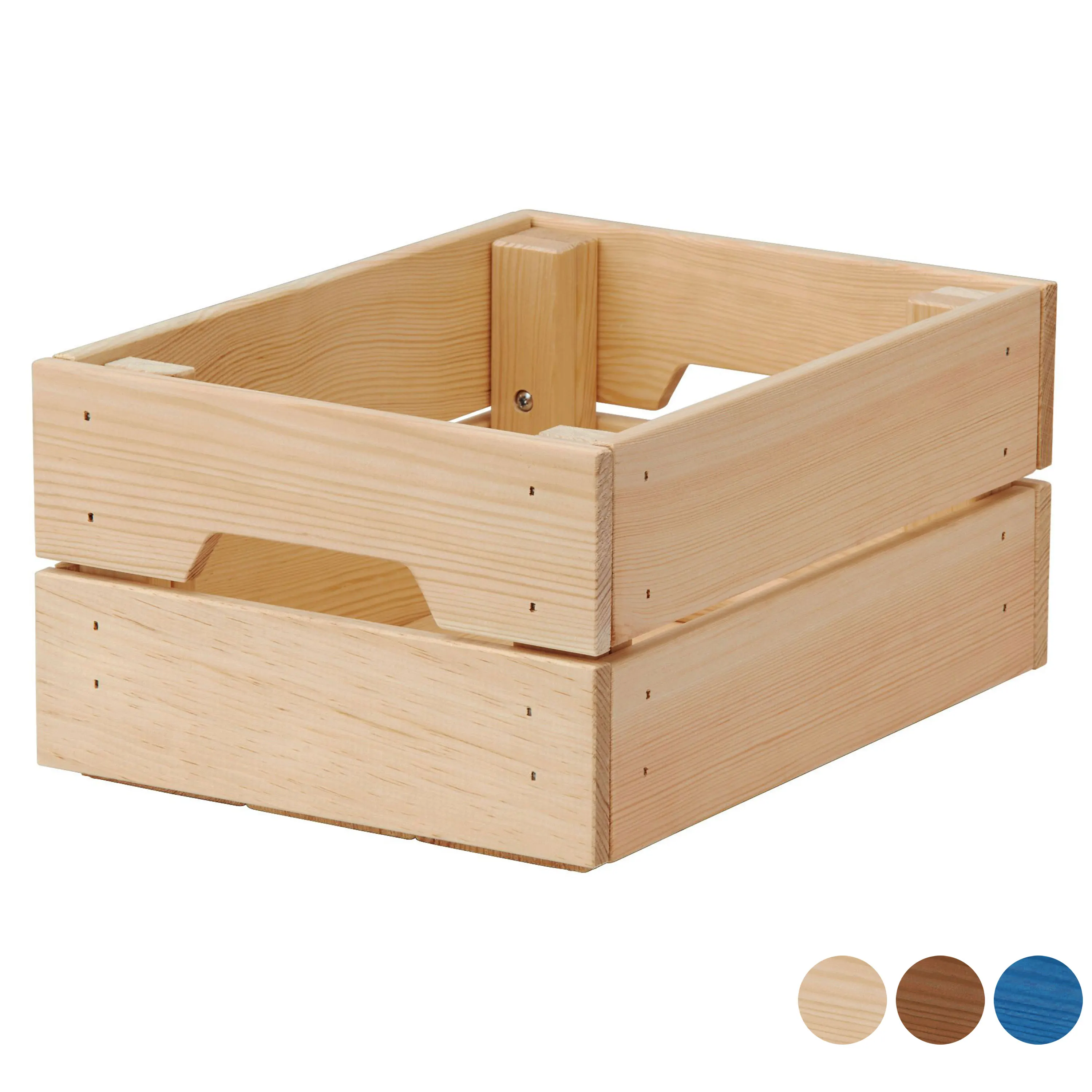 Wooden Storage Box Crate Caddy Kitchen Toy Tray Organiser Vintage PD31-L 