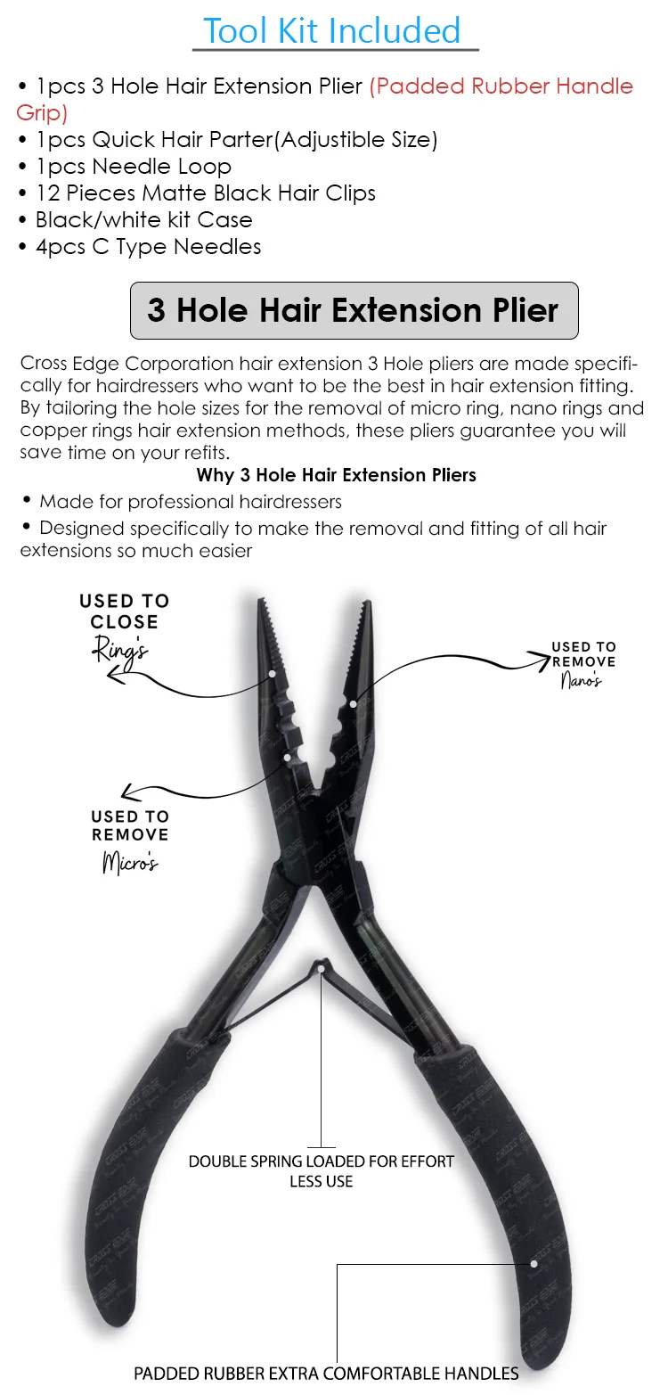 Professional Hair Extension Tools Hair Extension Pliers Sets Kit Hot