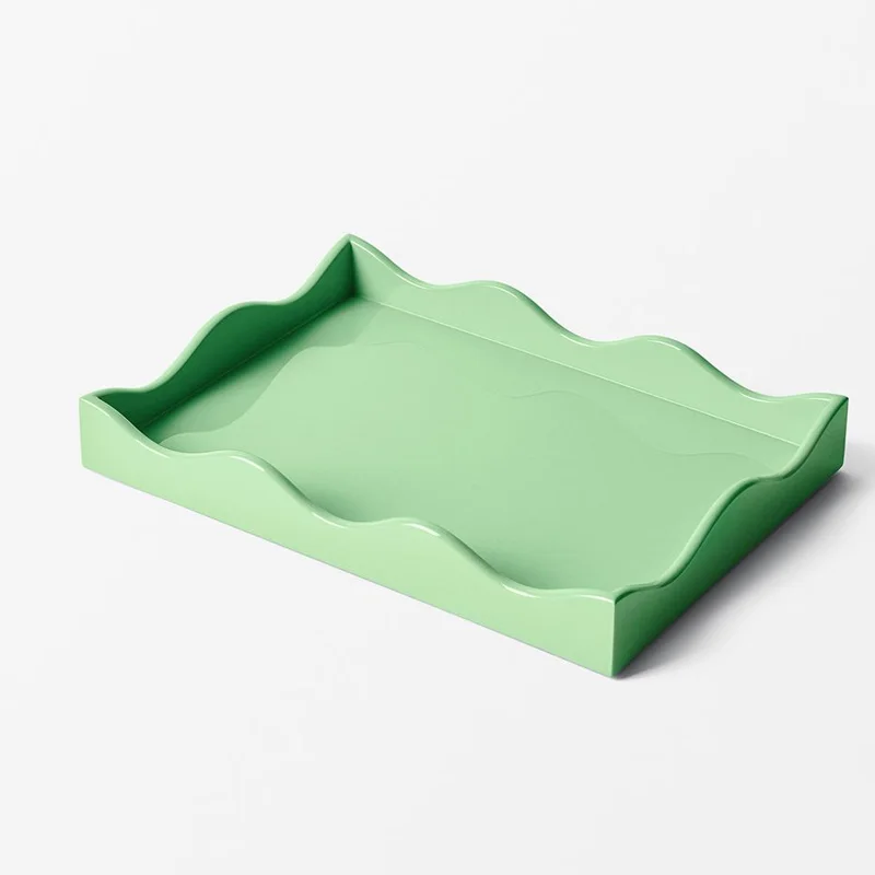 Hot Sale Lacquer Tray Sturdy Serving Tray (set Of 2) Handmade High