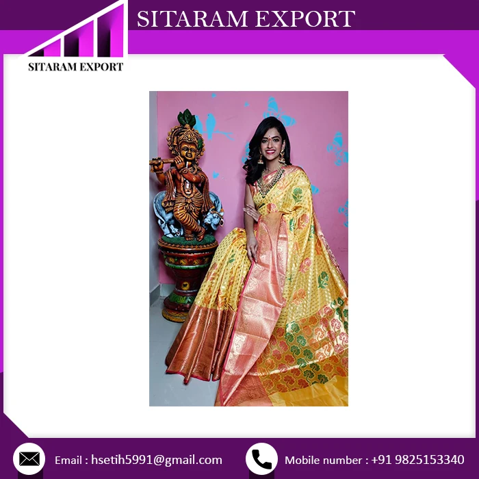 
 Новейшие эксклюзивные Banaras Paithani Fancy сари с канчи каймой для девочек по самой низкой цене на заказ на большую партию товара  