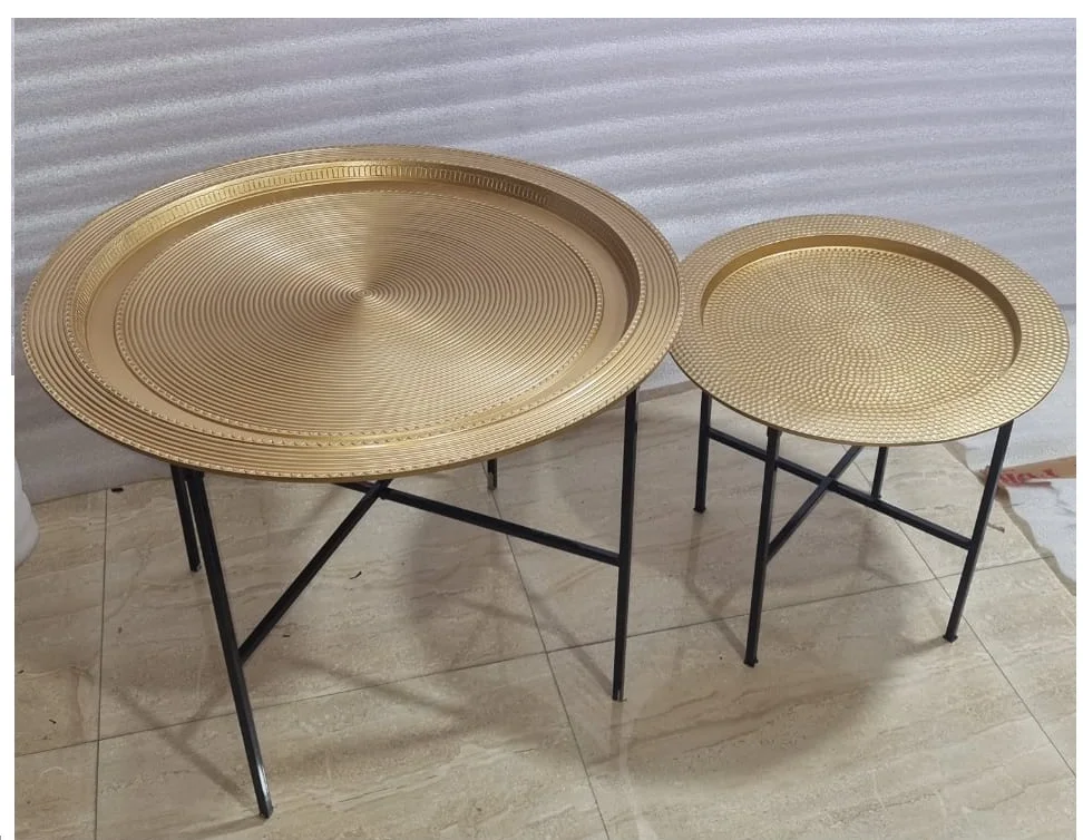 Moroccan Tea Table Set Handcrafted Unique Classic New Midcentury Design Arabian Coffee Table or Indoor Living Room Center Table.
