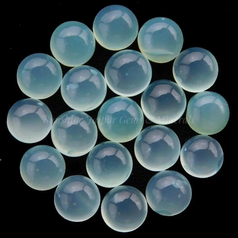 AAA Quality 10 2024 Pieces Natural Aqua Chalcedony 20x20 mm Trillion cabochons Loose Gemstone Calibrated