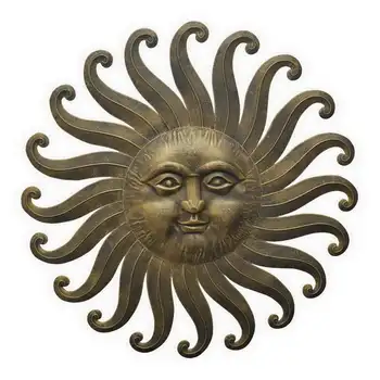 Outdoor Bronze Cast Sun Face Wall Sculpture Metal Sunflower Garden ...