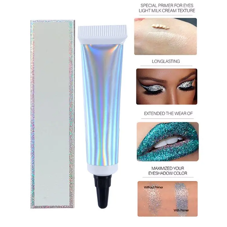 DIY No Logo Skin-friendly Eye Makeup Glitter Private Label Long Lasting Eye Shadow Glue OEM Transparent Eyeshadow Primer
