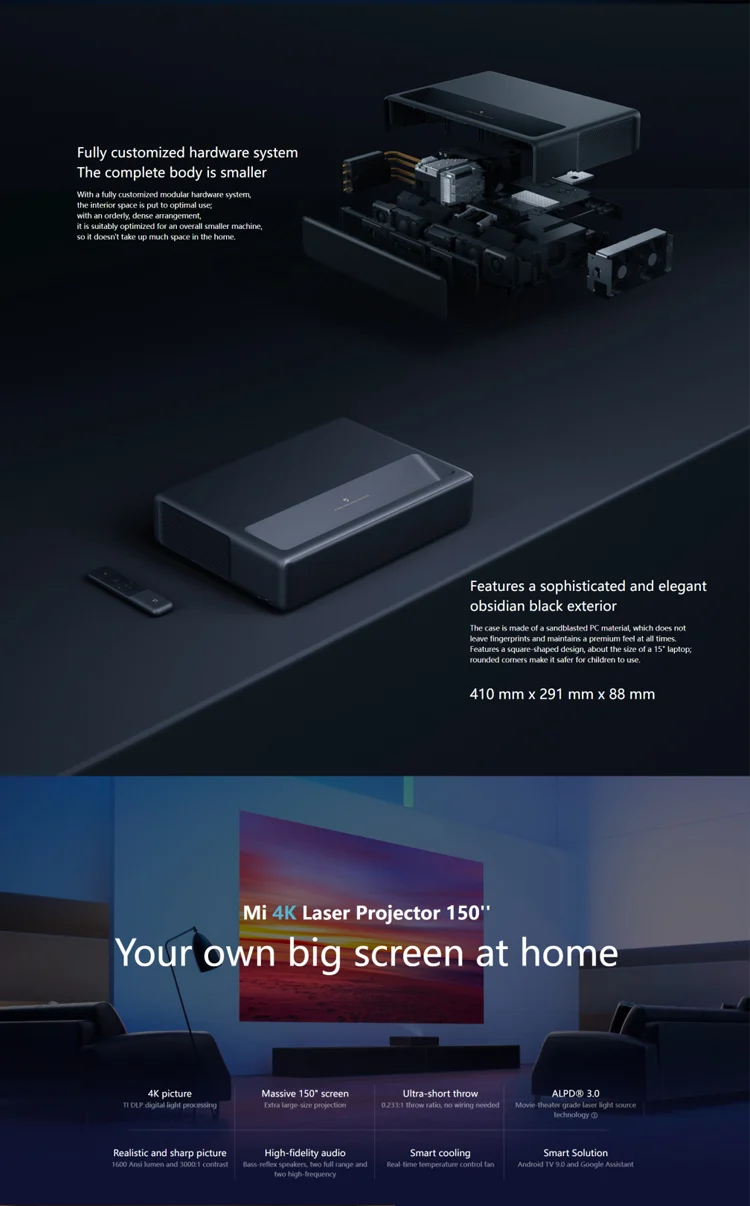 Xiaomi Mi 4k Full Hd 5000 Smart Proyect 4k Laser Projector 150 Version Global Videoprojecteur