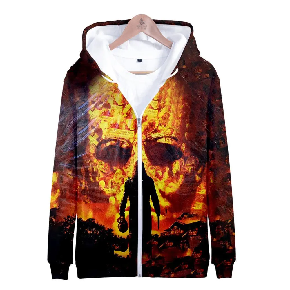 printed zip up moletom com capuzs