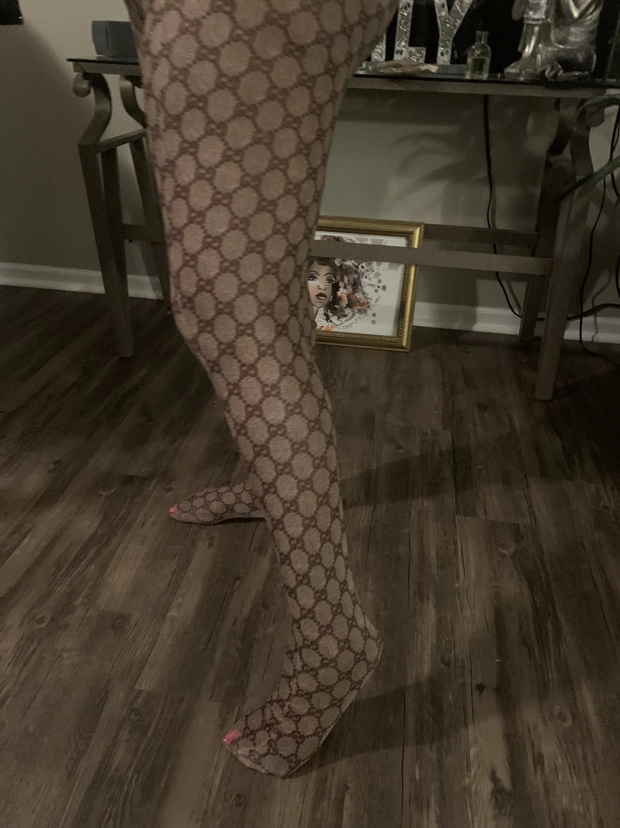 Gucci GG Patterned Tights in Brown