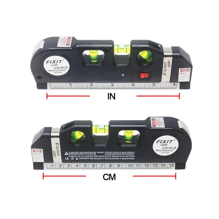 8ft Cross Line Measurement Ruler Leveling Laser Level Pro 3 Tools