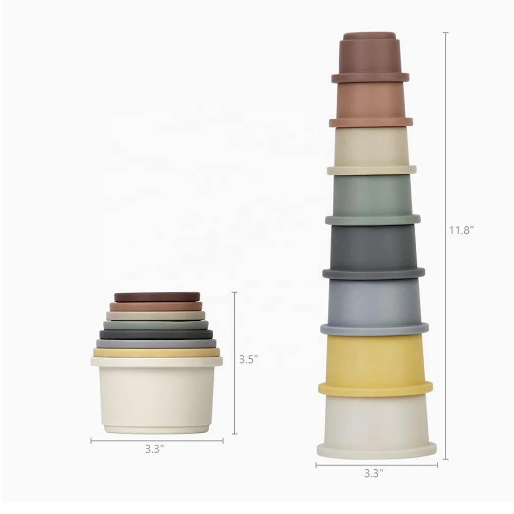 Высококачественные штабелируемые чашки DLSEALS для детей, 8 шт., детские игрушечные чашки