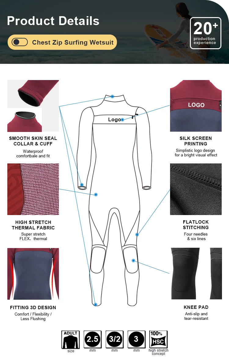 Kdives Customized 3mm 5mm Neoprene Men Women Wetsuits Fullbody Diving