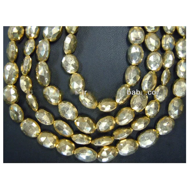 Natural Pyrite Gemstone Loose Beads in Bulk for Jewelry