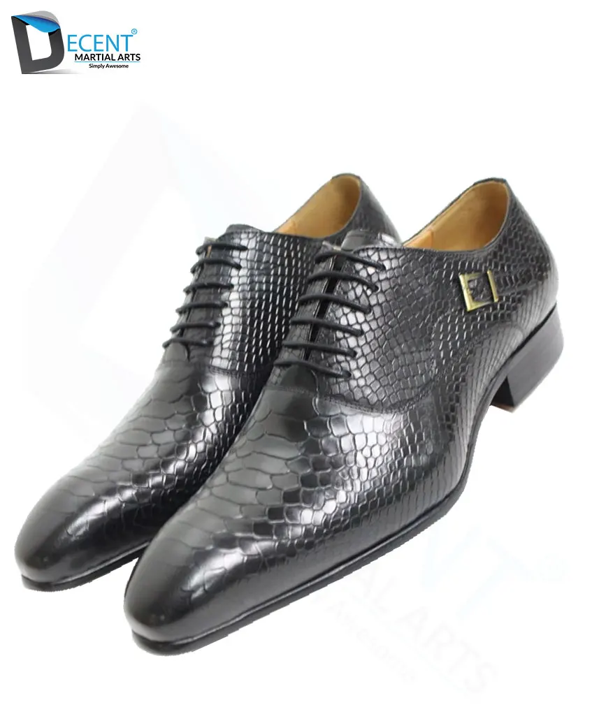 Piel De Serpiente De Imitación Cuero De La Impresión De Los Nuevos Hombres Cordón De La Vendimia para Arriba Los Zapatos Oxford Inteligentes Formal En Negro Azul Tan