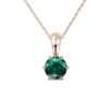 Ciondolo in Ottone Placcato Oro Rosa 18k - Smeraldo