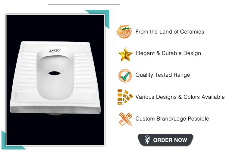 High in Quality Modern Design Style Bathroom Sanitary Ware Ceramic Indian Squat Pan Toilet at Factory Direct Price