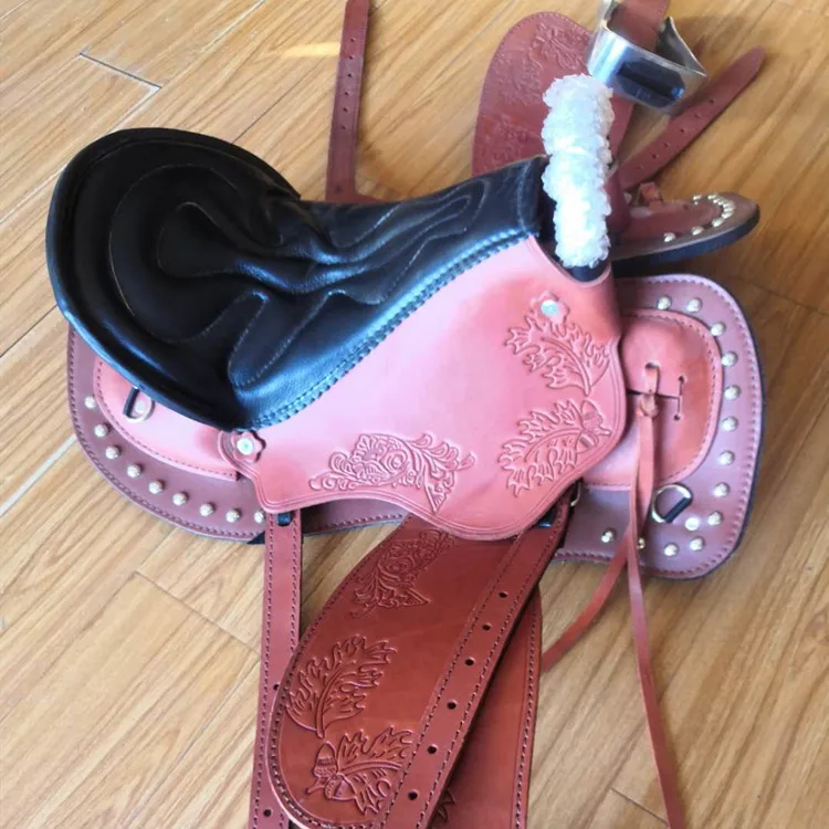 
 Оптовая продажа, дешевое кожаное классическое розовое седло для Выездки  