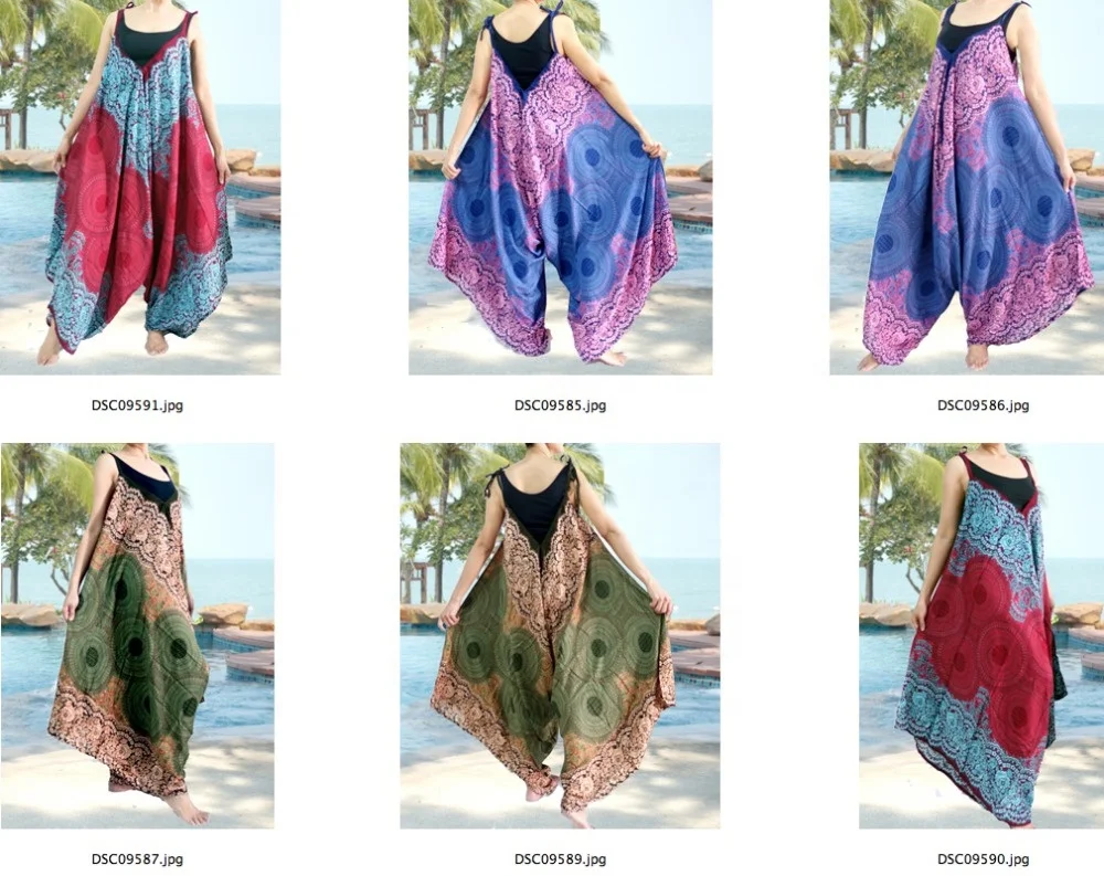 
Комбинезон-шаровары Alladin в стиле хиппи и бохо, комбинезон для йоги с широкими штанинами, брюки с принтом тайского искусства мандалы 