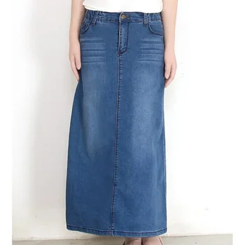 New High Quality Wholesale Denim Skirt For Women Breathable OEM Service Long Knee Length Maxi Jeans Skirt