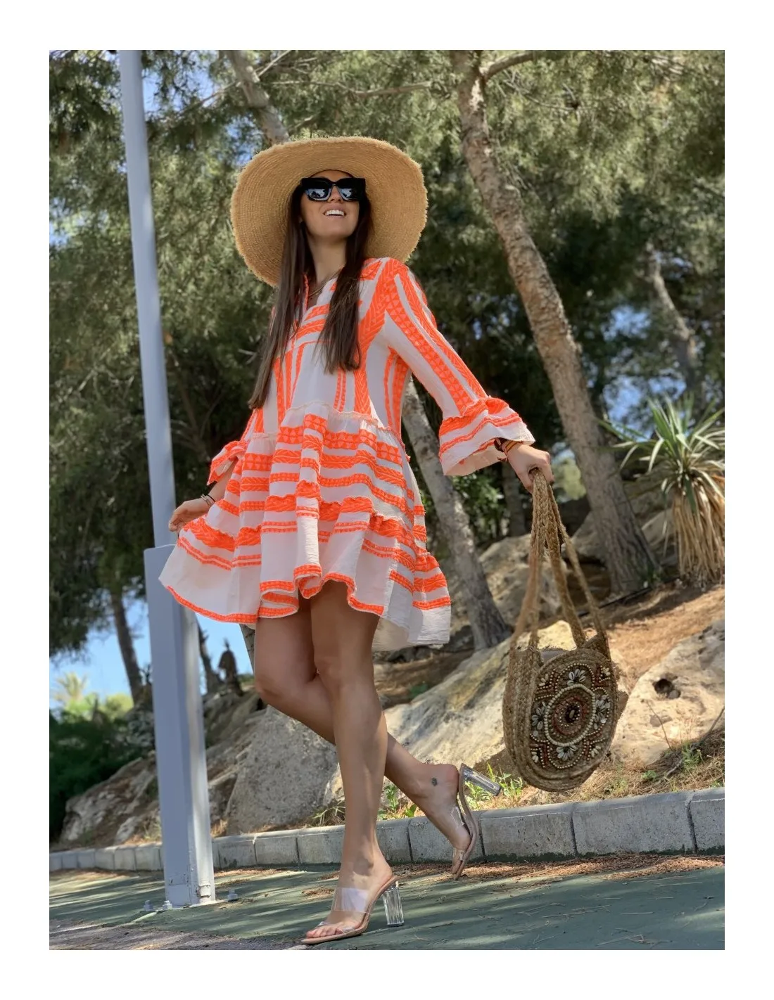 neon orange skater dress Rue21 | Dresses | Neon Coral Skater Dress