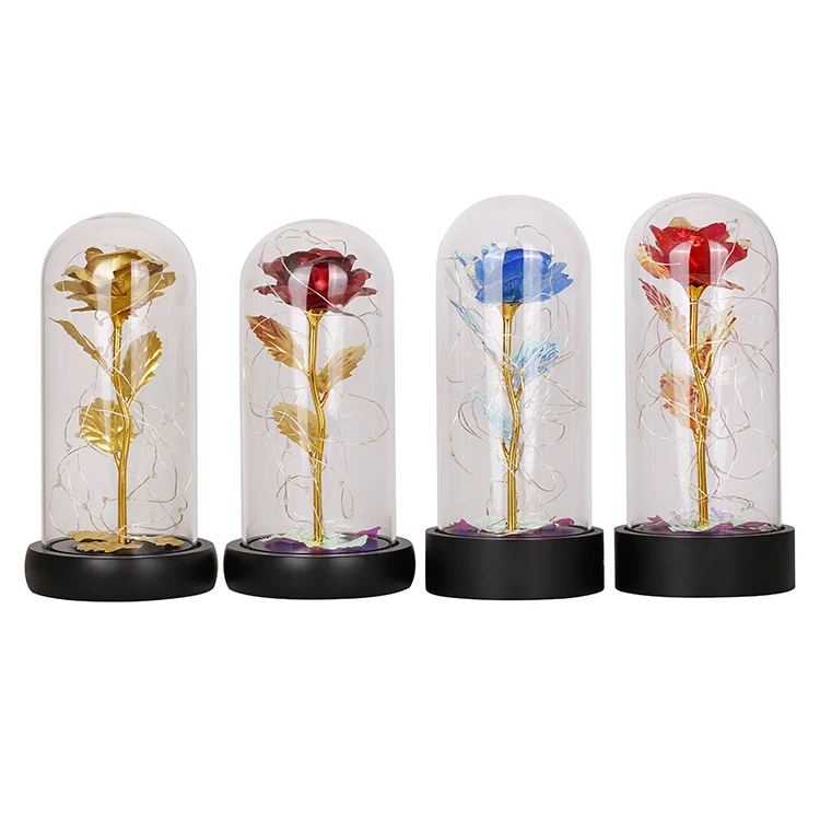 Artificial Eternal Rose Preserved Flowers Rechargeable Led Light With ...