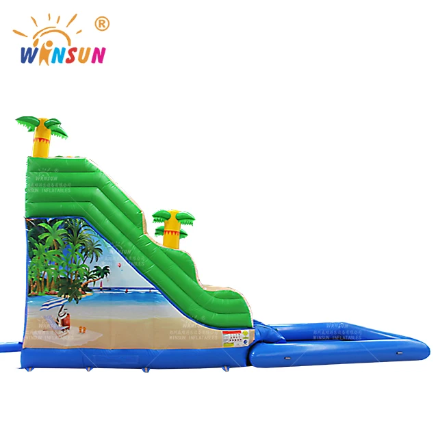 WINSUN Commercial Inflatable Backyard Slide Toboggan Beach Water Slide with Airtight Pool and Blower for Parties and Events