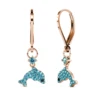 S925 With 18k Rose Gold Plated Children Earrings Blue
