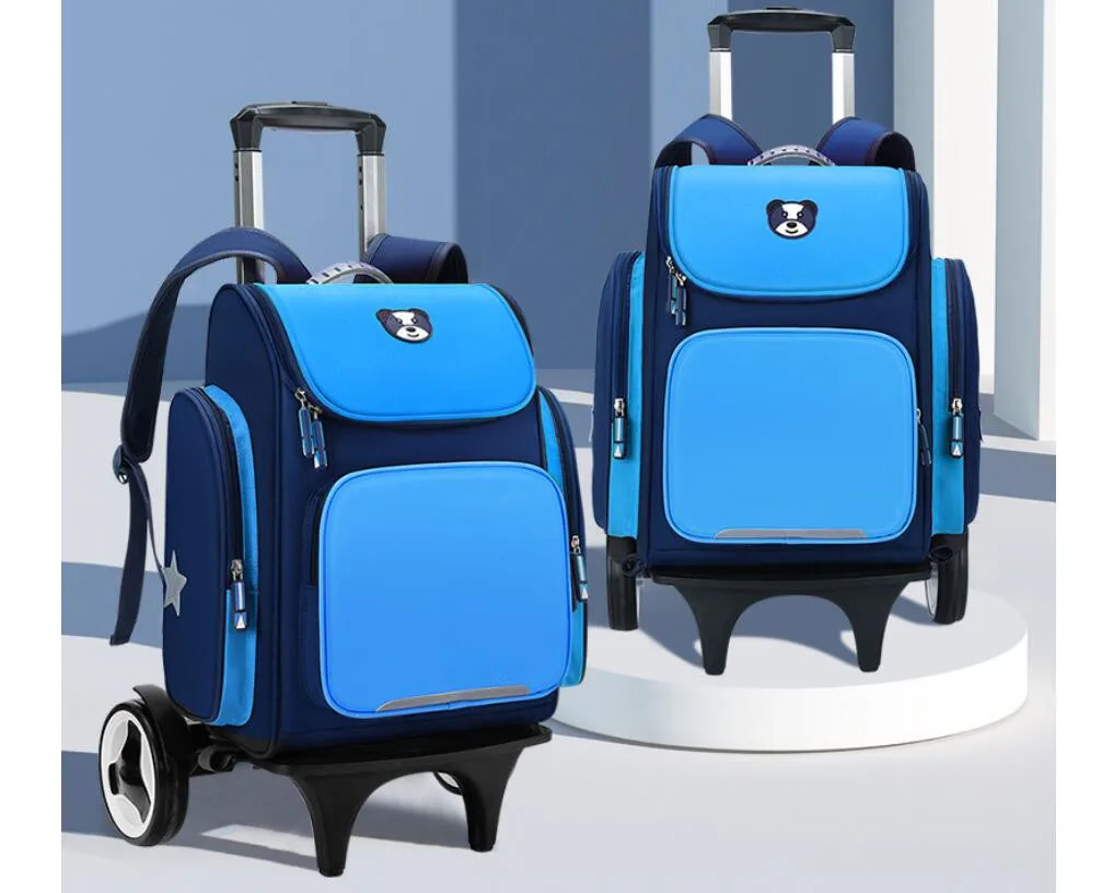 2022 High Quality Trolley School Bags Children Design 3d Waterproof