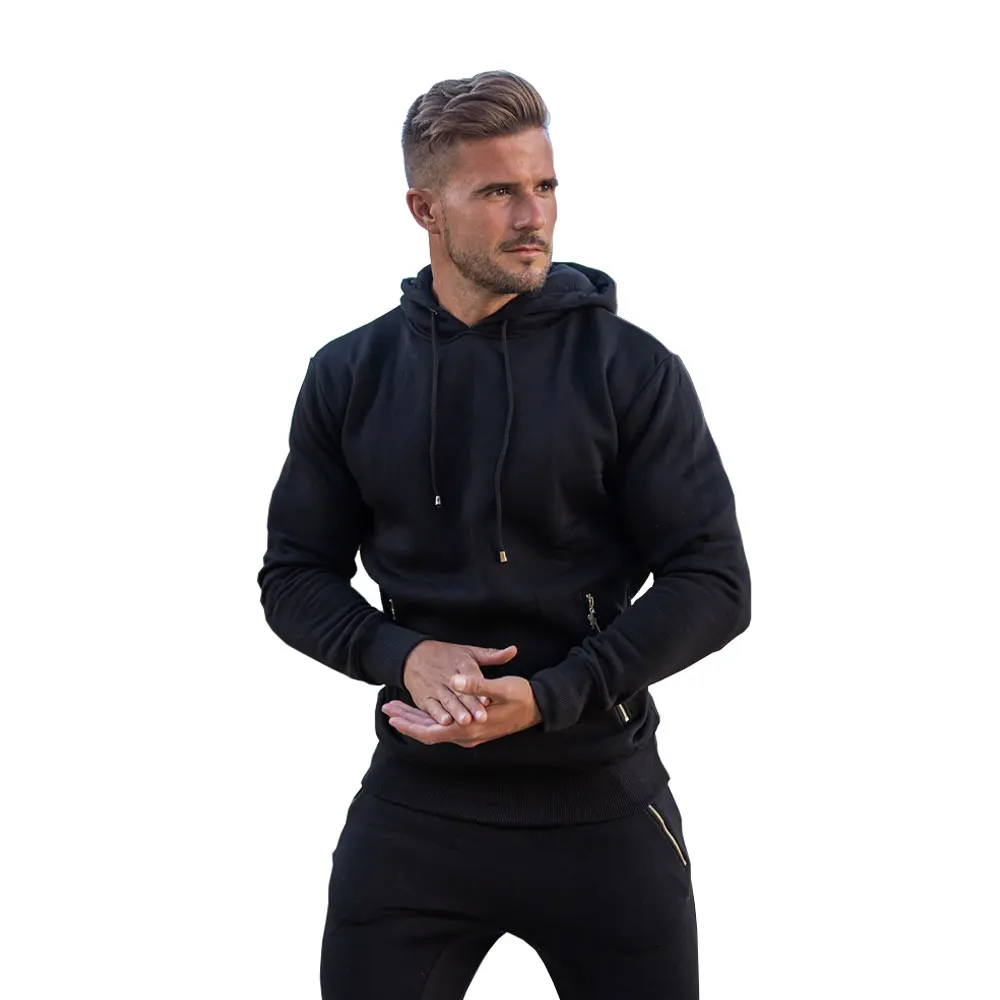 Высокое качество 100% хлопок Пользовательские толстовки для мужчин slim fit худи для бега