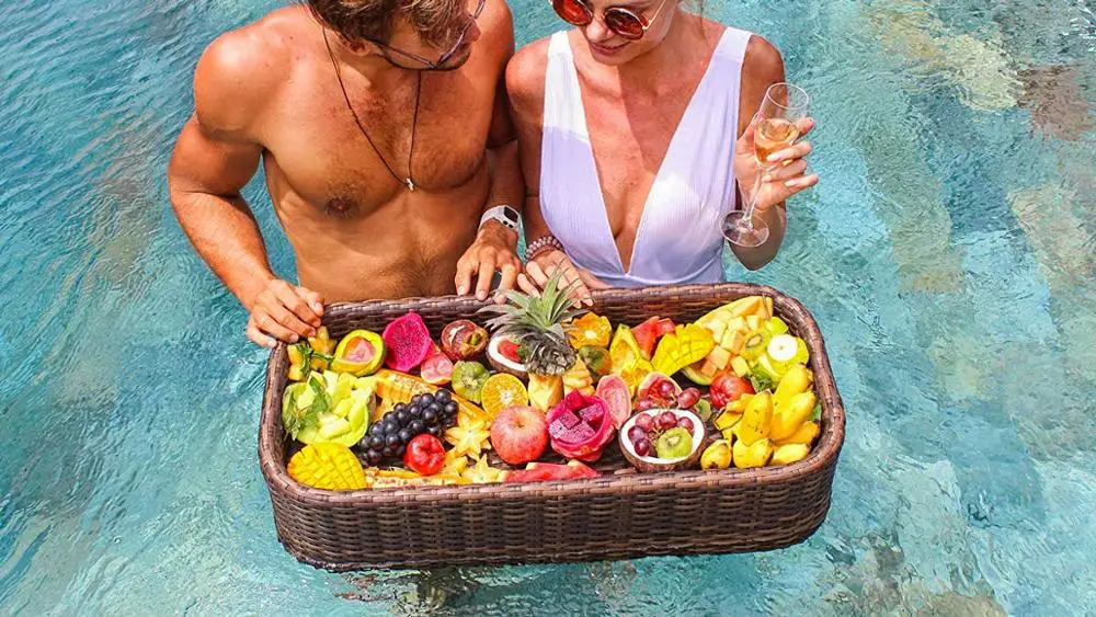 Rattan Floating Pool bar Serving Tray