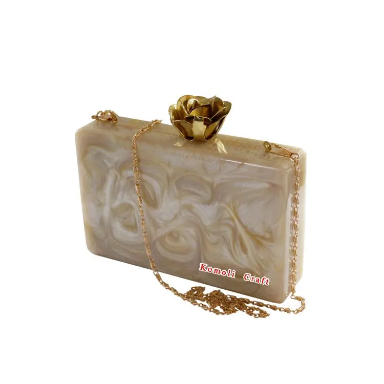Komoli Female Handmade Resin Box Clutch Purse Party Bag Fashion Jewellery,  Size: Custom