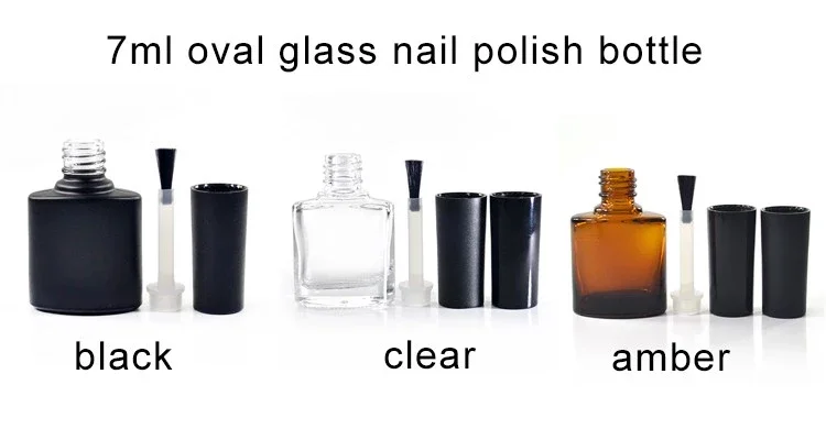 wholesale nail polish bottle with brush Nail polish bottle black red yellow UV Gel polish bottle set manufacture